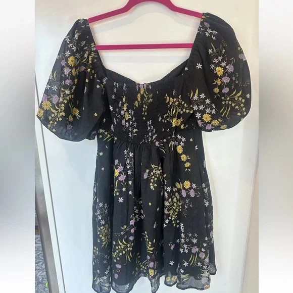 NWT Steve Madden Floral Black Dress Sz S - Picture 8 of 9